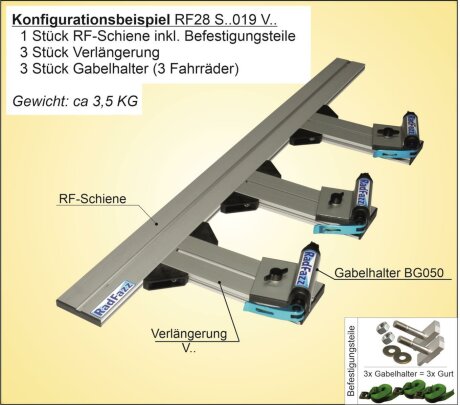 RF-Schiene inkl. Befestigungsteile (l=80cm) f&uuml;r die Sitz-/Zurrschienen P6