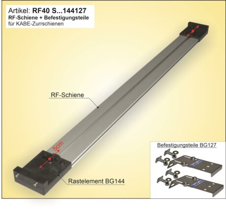 RF-Schiene L=60cm  inkl. Befestigungsteile f&uuml;r die KABE-Zurrschienen P15, Bodenh&ouml;he 13,5cm - 20cm