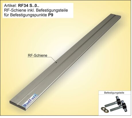 RF-Schiene inkl. Befestigungsteile L&auml;nge l=100cm; Befestigungspunkte P9, Gewindeabstand 87cm-97cm