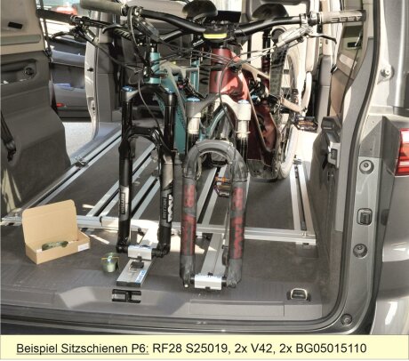 Fahrradtr&auml;ger Schiene inkl. Befestigungsteile f&uuml;r die Sitz-/Zurrschienen im VW T7