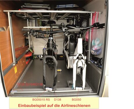 Fahrradtr&auml;ger Schiene, L&auml;nge 70cm, inkl. Befestigungsteile f&uuml;r die Airlineschienen